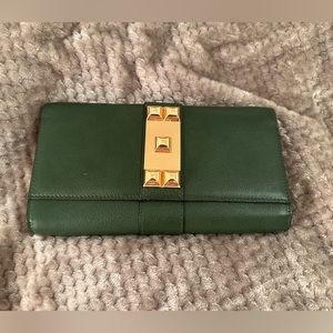 Vince Camuto Studded Leather Clutch Bag